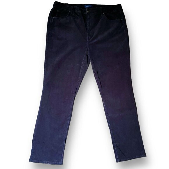 Talbots Womens Pant Sz 18 Navy Blue Stretch Corduroy High Waist Straight Leg - Picture 1 of 7